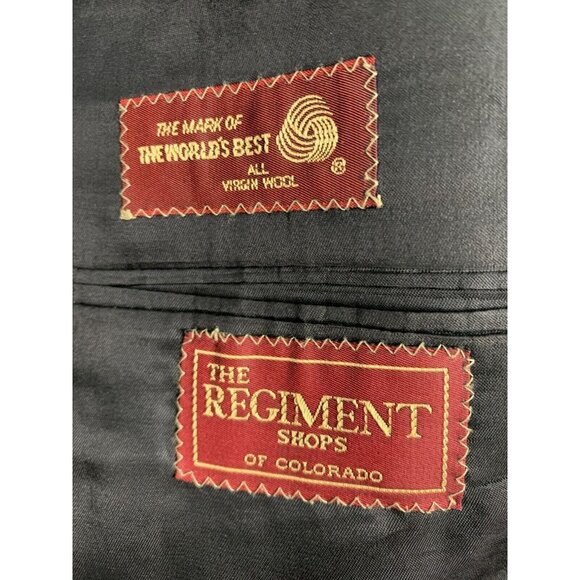 Chaps Ralph Lauren Mountain States CO Black Wool Blazer 48L EUC USA Gold 7197 - Picture 6 of 9